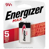 Energizer Max 1-pk 9V / 9 Volt Alkaline Battery, Long Lasting, All Purpose Front_Flat