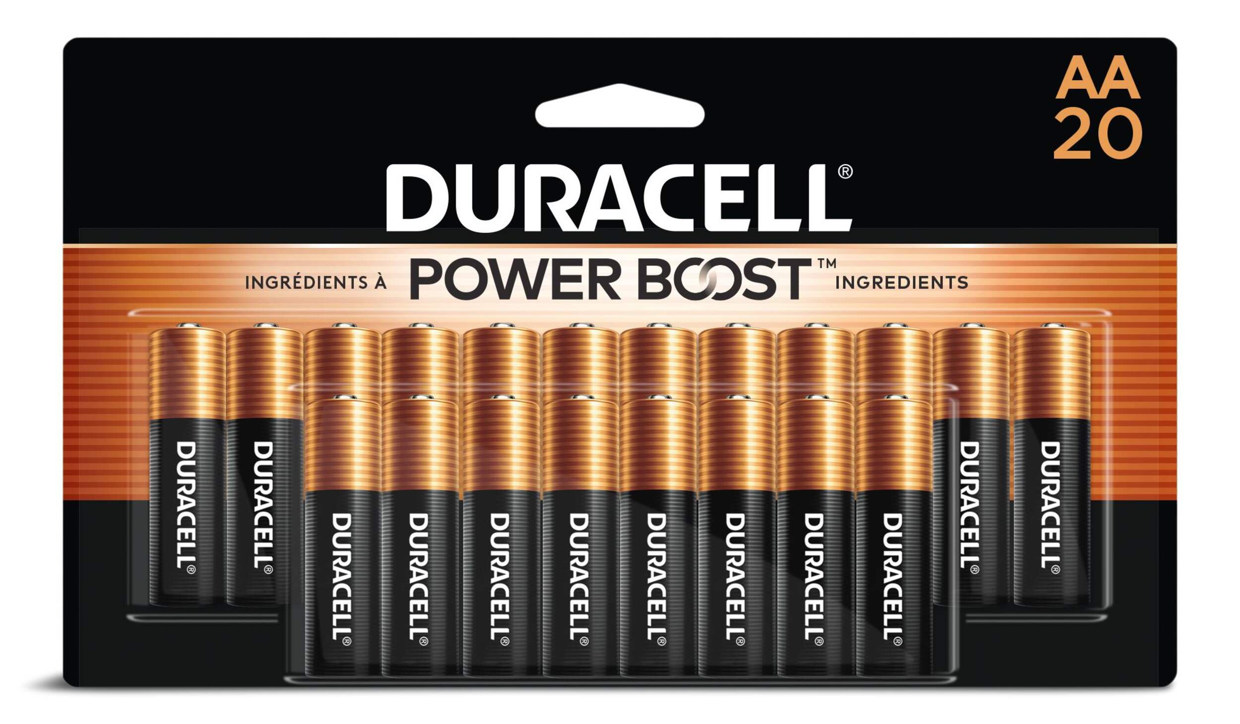 Duracell Coppertop AA Batteries, Alkaline, 20-pk Front_Flat