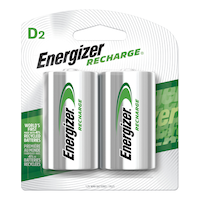 Energizer NH50BP-2 2-pk D NiMH Rechargeable Batteries, Pre-Charged, Long Lasting