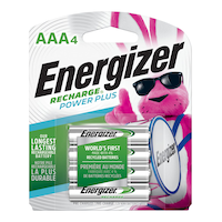 Piles rechargeables AAA Energizer NH12BP-4, 800 mAh NiMH, préchargées, tout usage, paq. 4