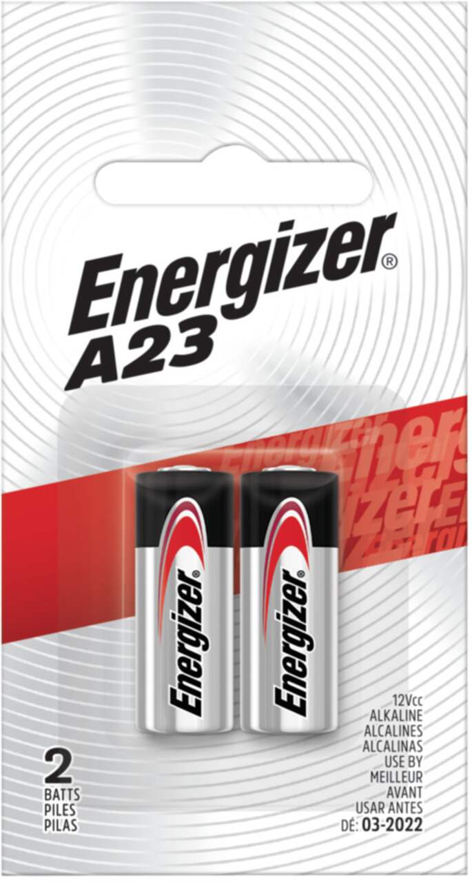 Piles alcalines A23 12V/12 volts Energizer, longue durée, tout usage, paq. 2