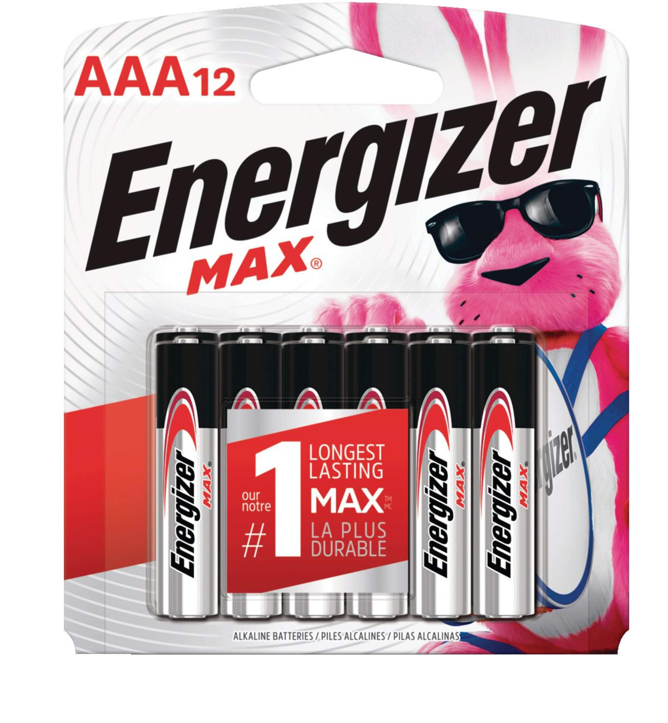 Energizer Max 12-pk AAA Alkaline Batteries, Long Lasting, All Purpose Front_Flat