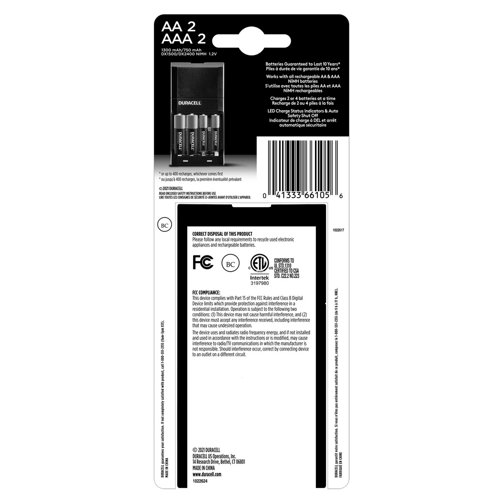 Duracell Ion Speed 4000 Battery Chargerwith 4 x AA rechargeable