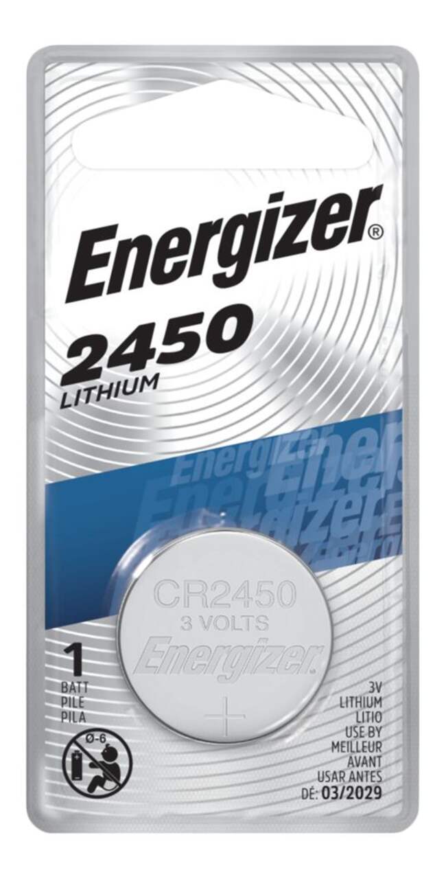 Pile bouton au lithium CR2450 3V/3 volts Energizer, longue durée, tout  usage, paq. 1