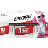 Energizer Max 20-pk AAA Alkaline Batteries, Long Lasting, All Purpose Front_Flat