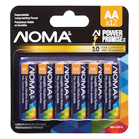 NOMA 12-pk AA Alkaline Batteries, Long Lasting, All Purpose