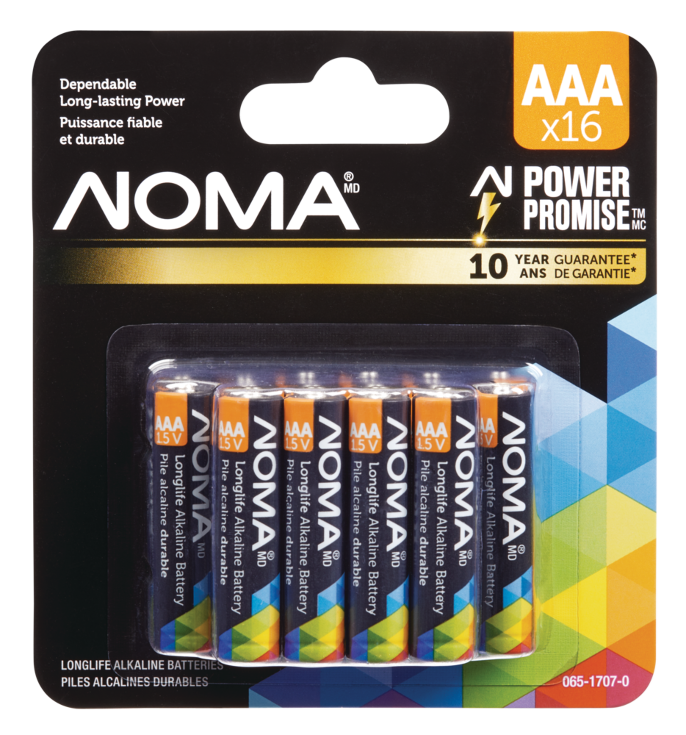 NOMA AAA Alkaline Batteries, Long Lasting, All Purpose, 16-pk  Front_Flat