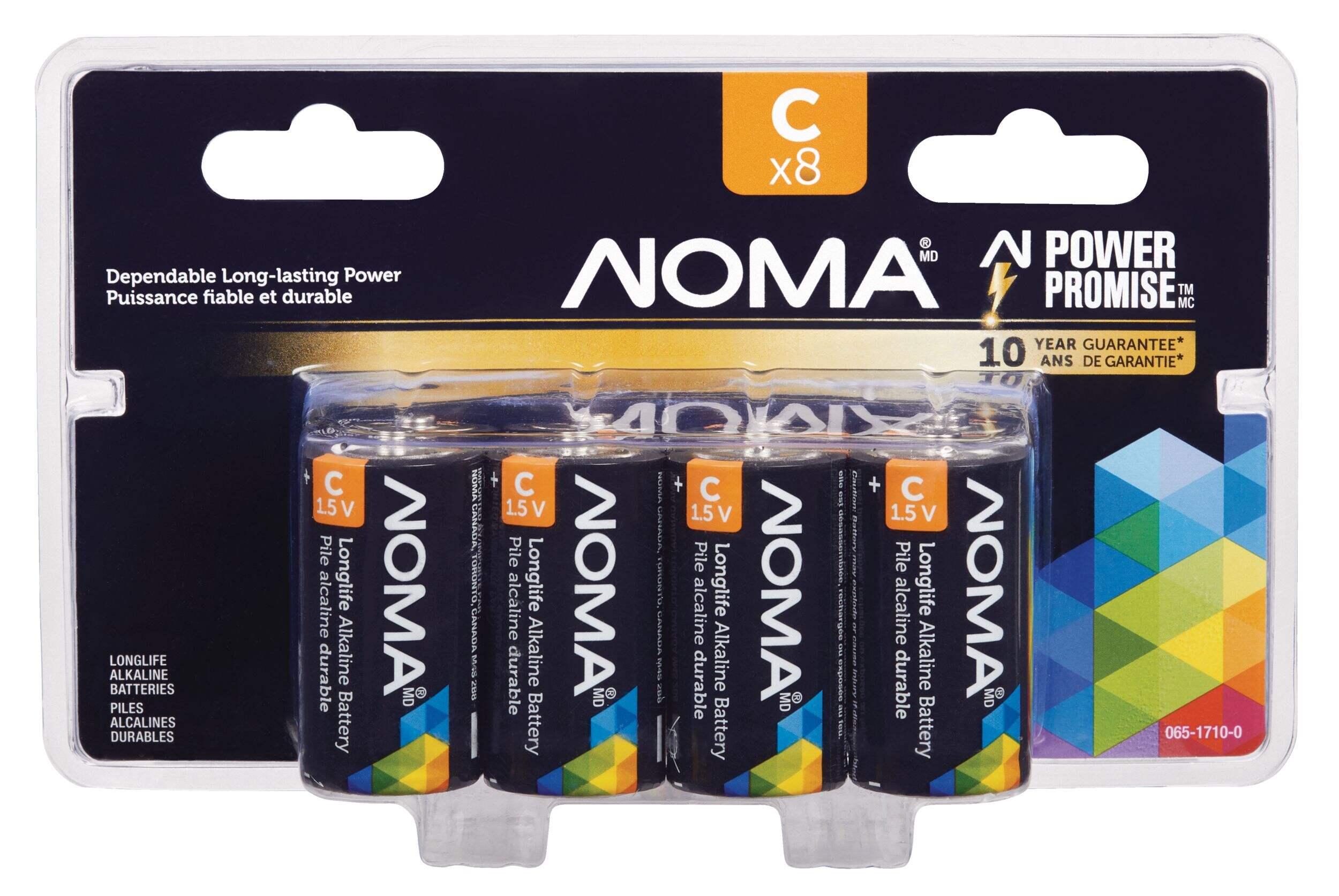 NOMA 8-pk C Alkaline Batteries, Long Lasting Front_Flat