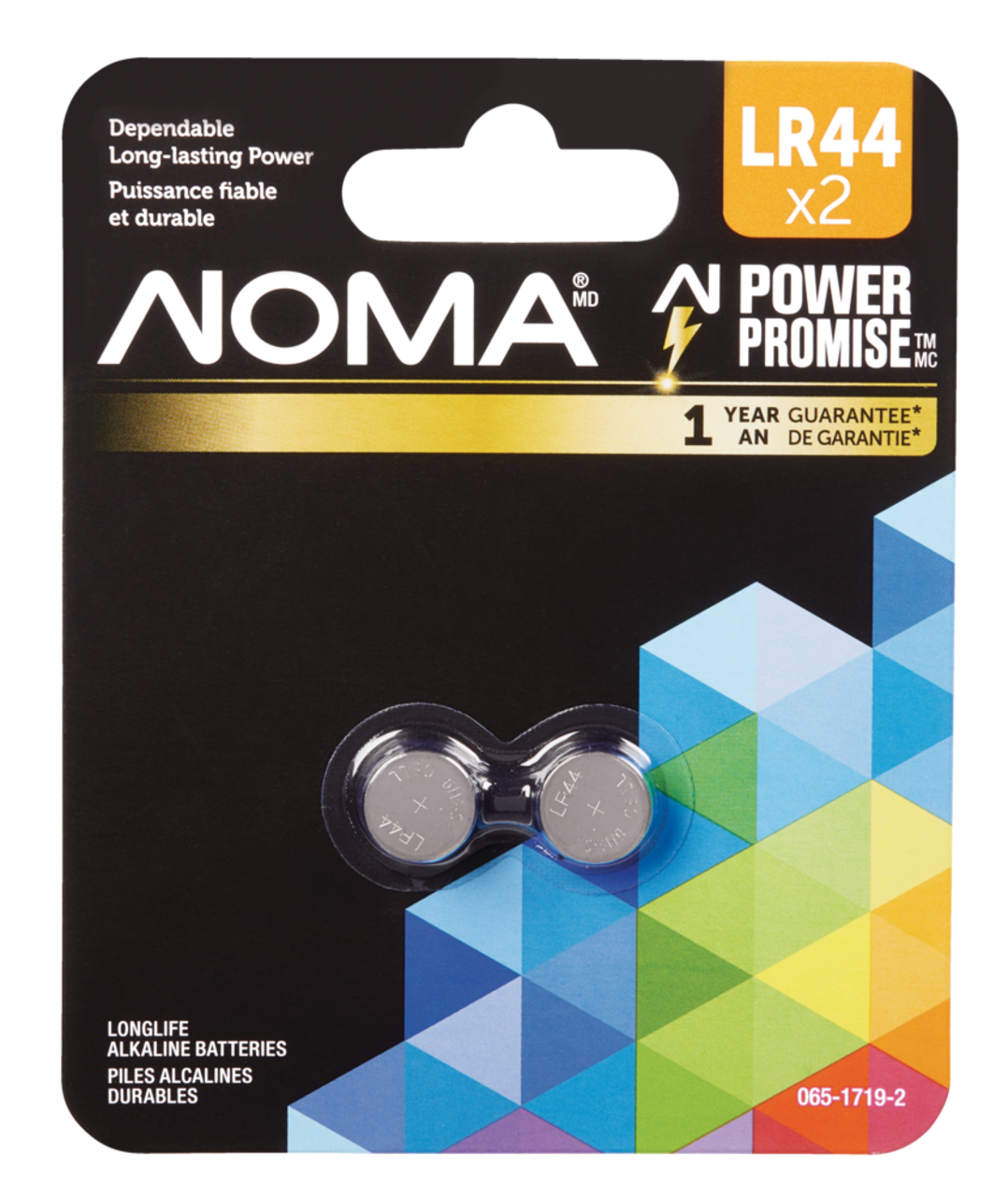 Piles boutons au lithium 357 LR44 AG13 303 A76 1,5V/1,5 volt NOMA, paq. 2