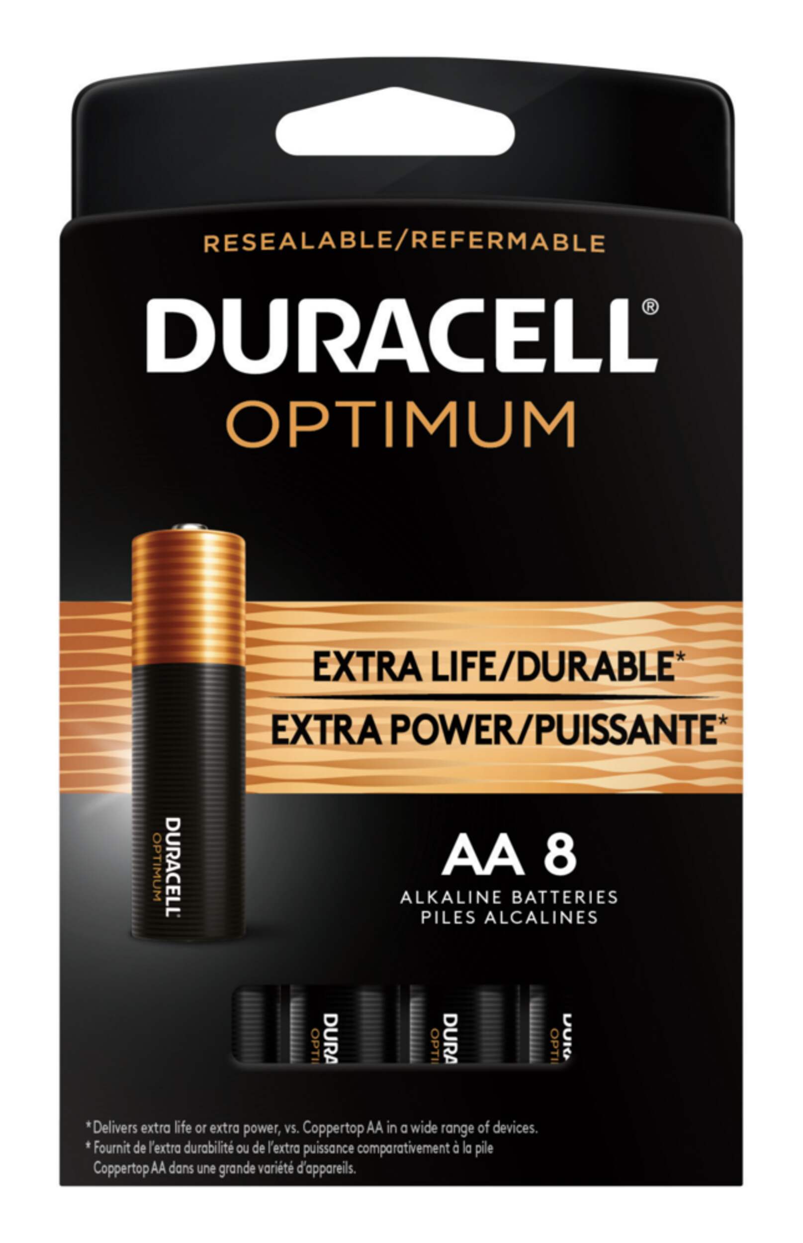 Duracell Optimum AA Batteries, 8-pk Front_Flat