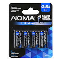 NOMA 4-pk CR123 3V / 3 Volt Lithium Photo Batteries, Long Lasting
