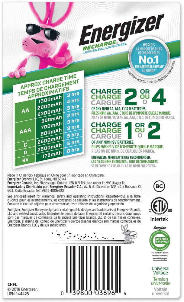 Energizer CHFC Universal Battery Charger For NiMH Rechargeable