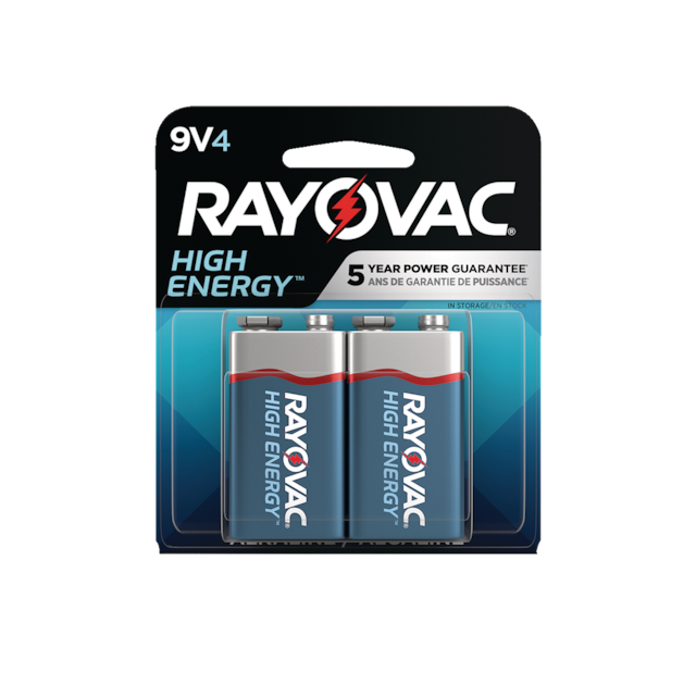 Rayovac HIGH ENERGY™ 4pk 9V / 9 Volt Alkaline Batteries, Long Lasting