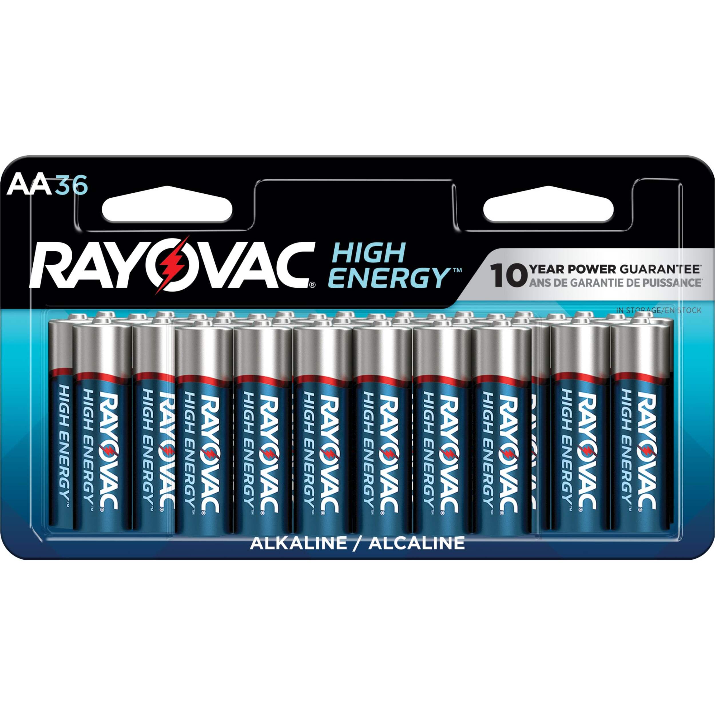 Rayovac HIGH ENERGY™ AA Alkaline Batteries, Long Lasting, All Purpose, 36-Pk  Front_Flat