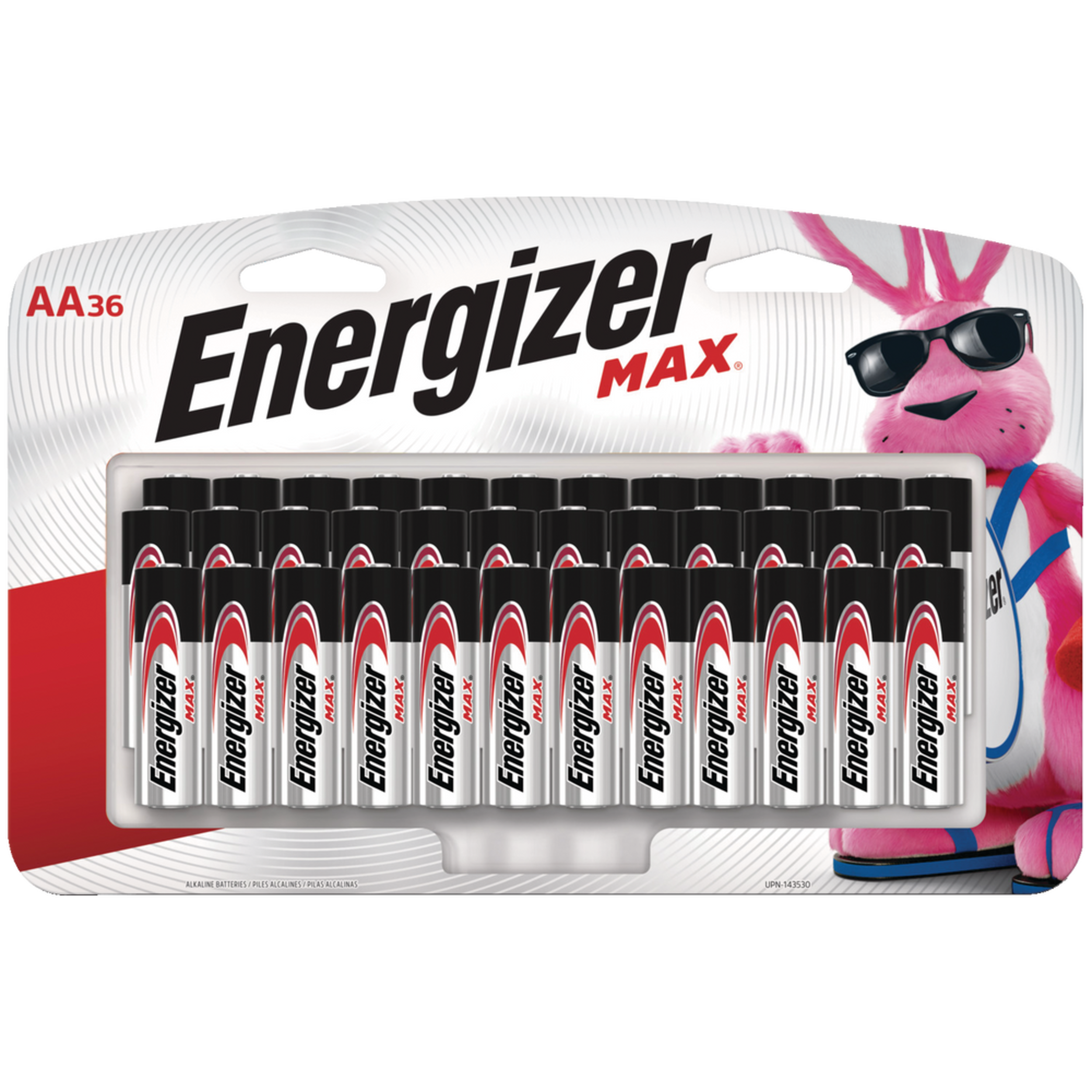 Piles alcalines AA Energizer Max, paq. 36 Front_Flat