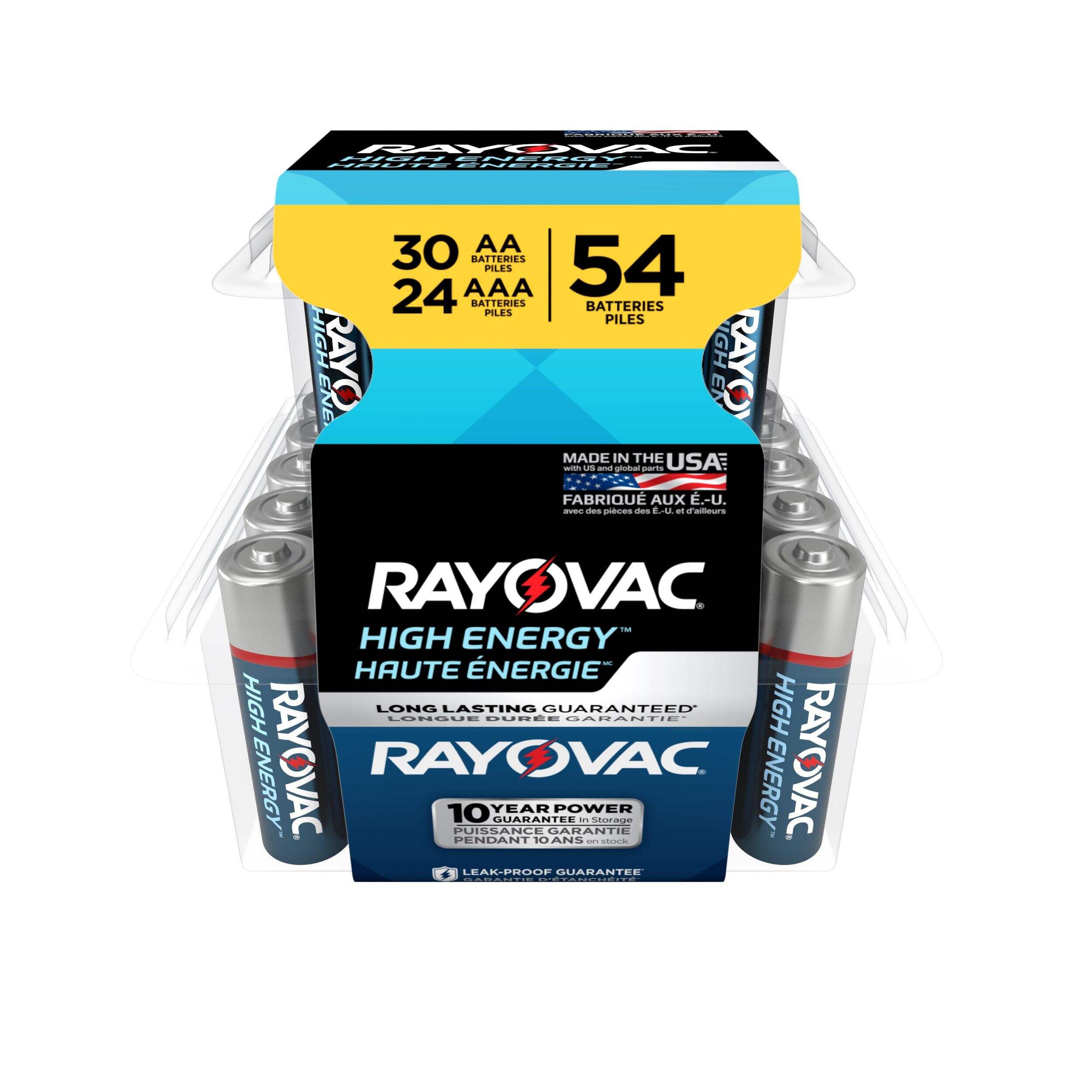 Rayovac AA30/AAA24 Battery Combo Pack, 54-pk Front_Elevated