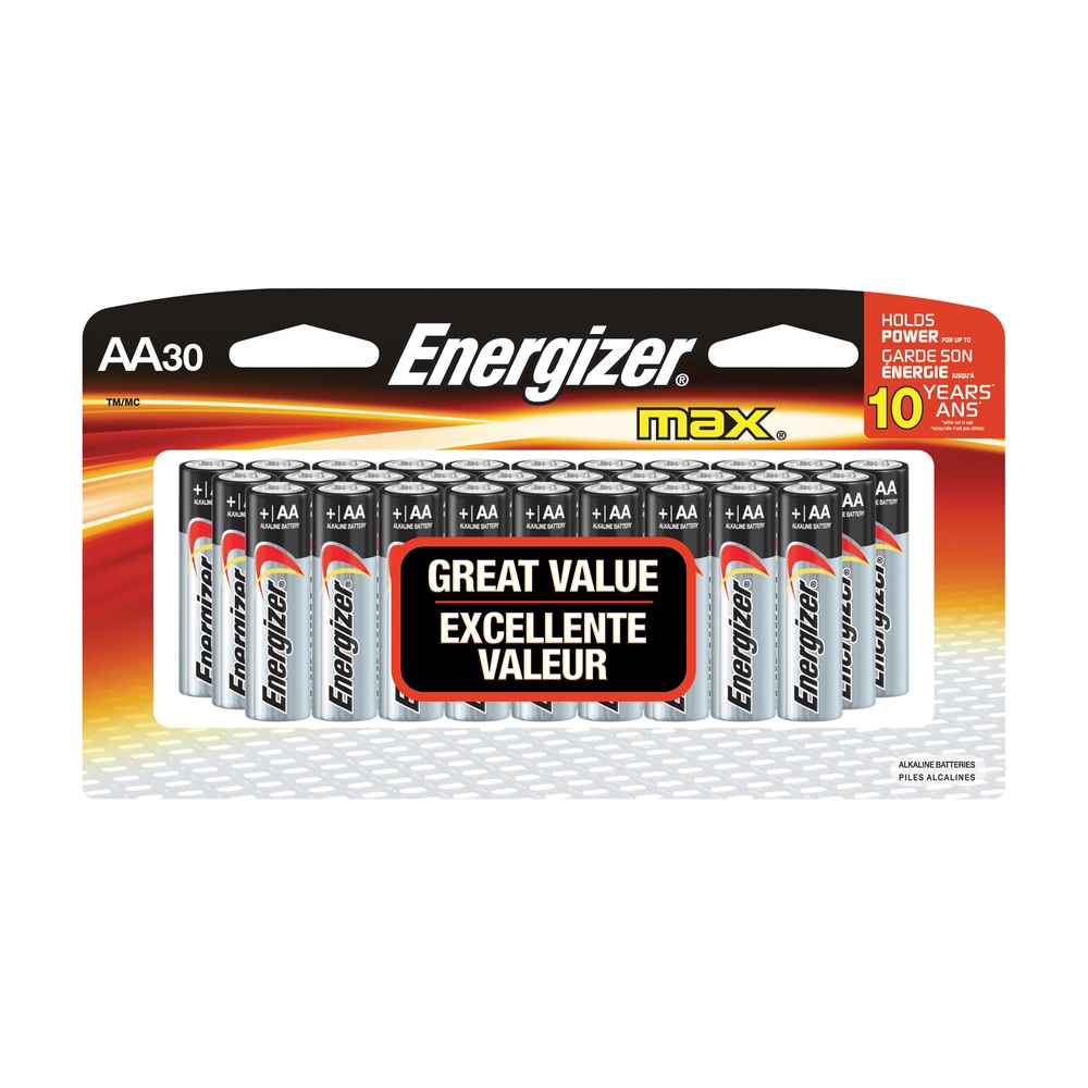 Energizer Max Batteries, AA, 30pk Canadian Tire