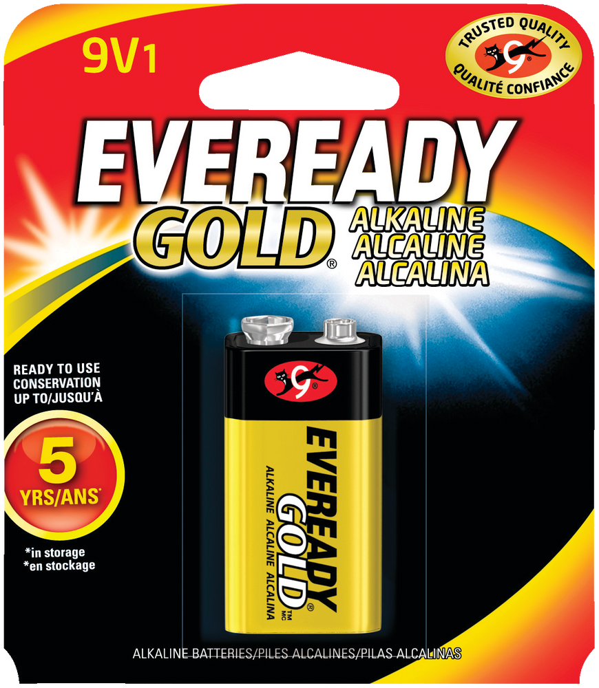 EVEA522BP2CT Energizer Eveready Gold Alkaline 9-Volt Batteries