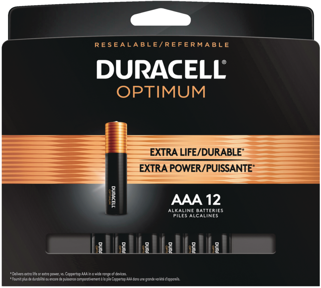Duracell Optimum AAA Battery with 4X POWER BOOST™, 6 Pack Resealable  Package 