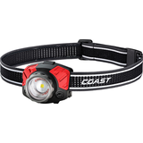 Lampe frontale à DEL à mise au point par rotation résistante aux chocs et aux intempéries Coast FL80, 615 lumens, courroie réfléchissante, piles comprises Front_Angled_Left