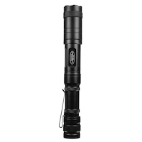 Police Security 350 Lumens Sleuth 2.0 Durable Aluminum Handheld Flashlights, Batteries Included, Black, 2-pk Front_Flat