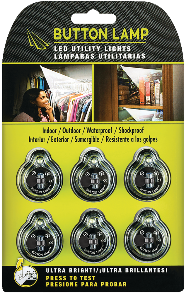 Button Lamp 13 Lumens Waterproof Adhesive LED Utility Lights for Indoor ...