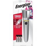 Energizer HD Vision 1300 Lumens LED Handheld Flashlight, Batteries Included, Metallic Front_Flat