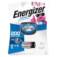 Energizer Vision 200 Lumens Durable and Washable LED Headlight/Headlamp, Batteries Included
