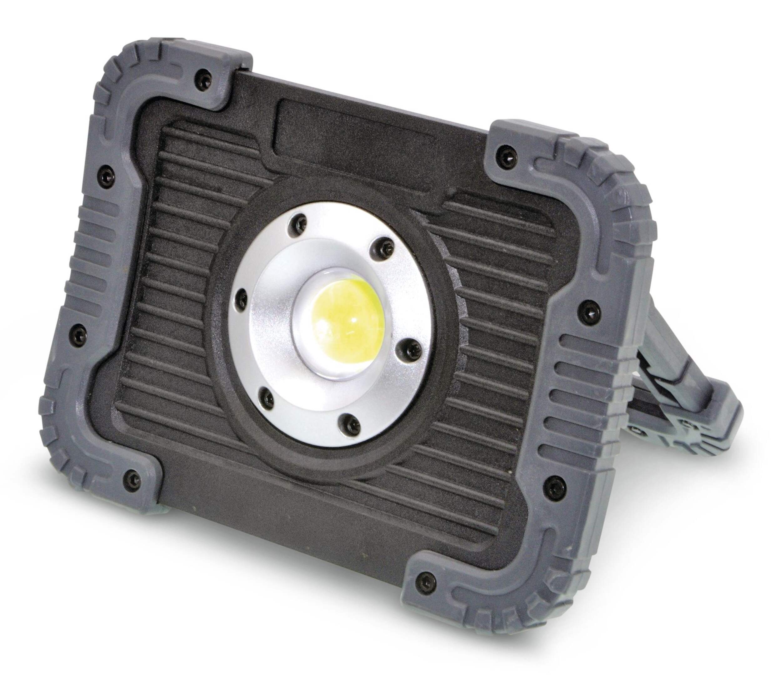 Mastercraft 600 Lumens Durable Foldable Utility Work Light, Batteries Included, Black Front_Three_Fourths_Angled_Left