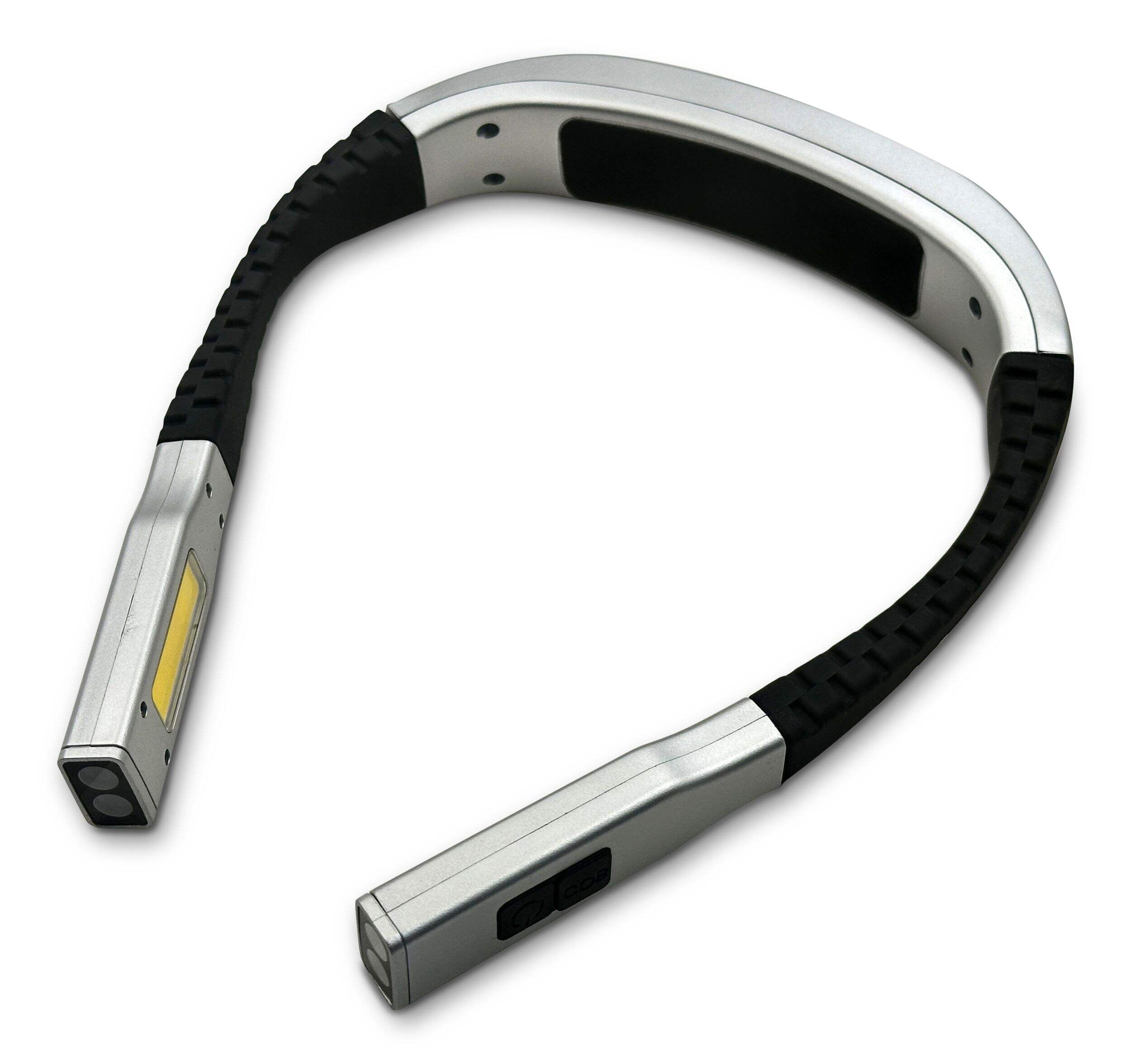 Lampe de cou rechargeable à DEL Interlite, 80 lumens, argenté/noir Overhead_Plunge