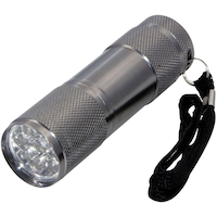 Certified 30 Lumens LED Aluminum Metal Handheld Flashlights, Batteries Included, 5-pk Front_Angled_Left