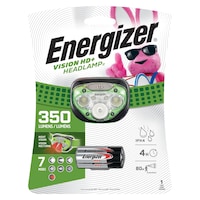 Energizer Vision HD+ 350 Lumens Adjustable and Waterproof LED Headlight/Headlamp, Batteries Included Front_Flat