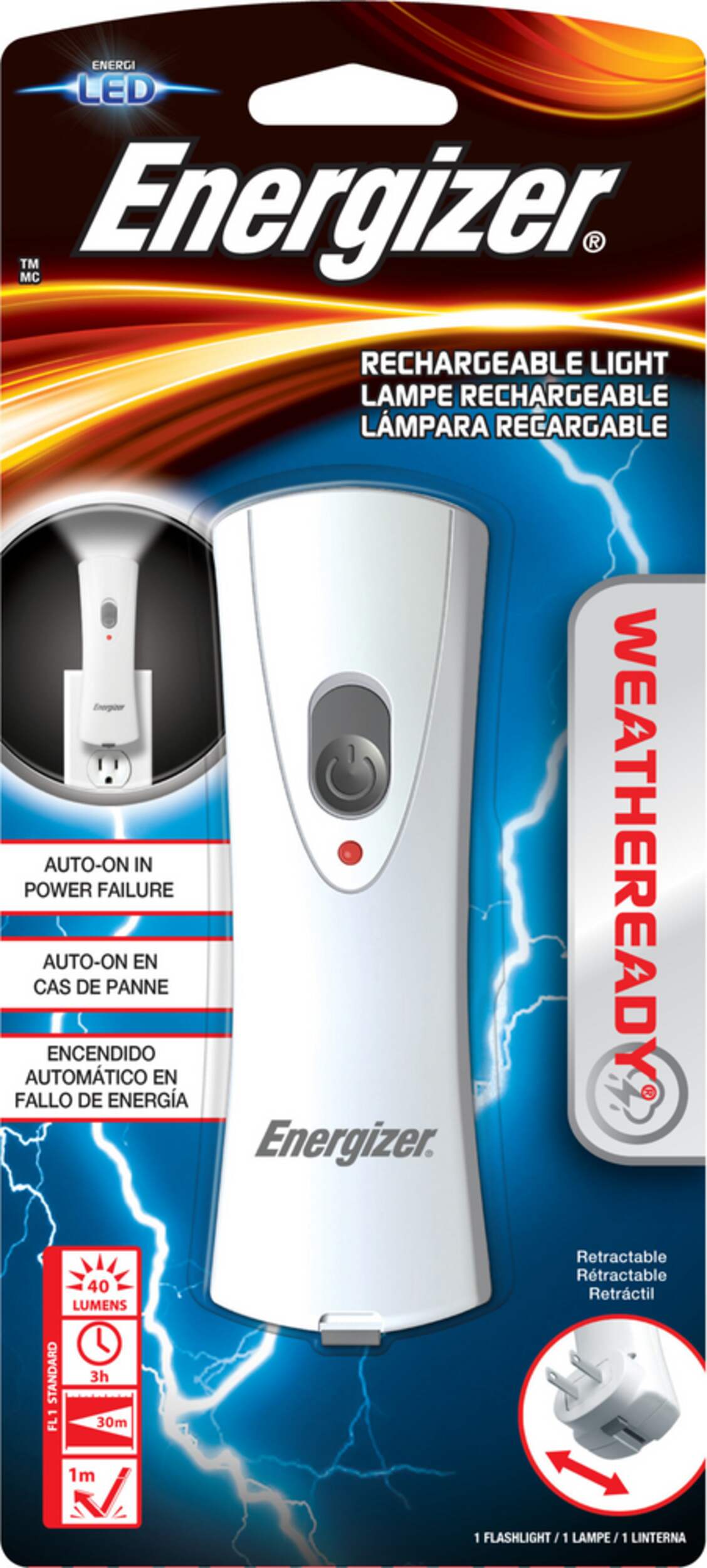 Energizer 40 Lumens Rechargable LED Light Canadian Tire