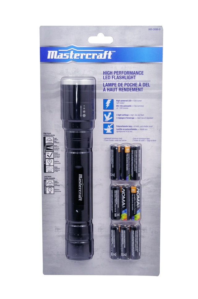 Mastercraft 1000 Lumens Waterproof Aluminum LED Handheld Flashlight