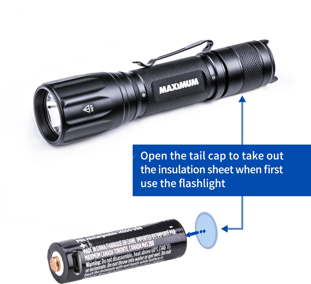 MAXIMUM 600 Lumens Waterproof Rechargeable LED Handheld Flashlight