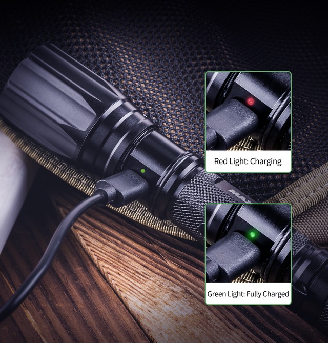 MAXIMUM 1000 Lumens Waterproof Rechargeable UV LED Handheld Flashlight