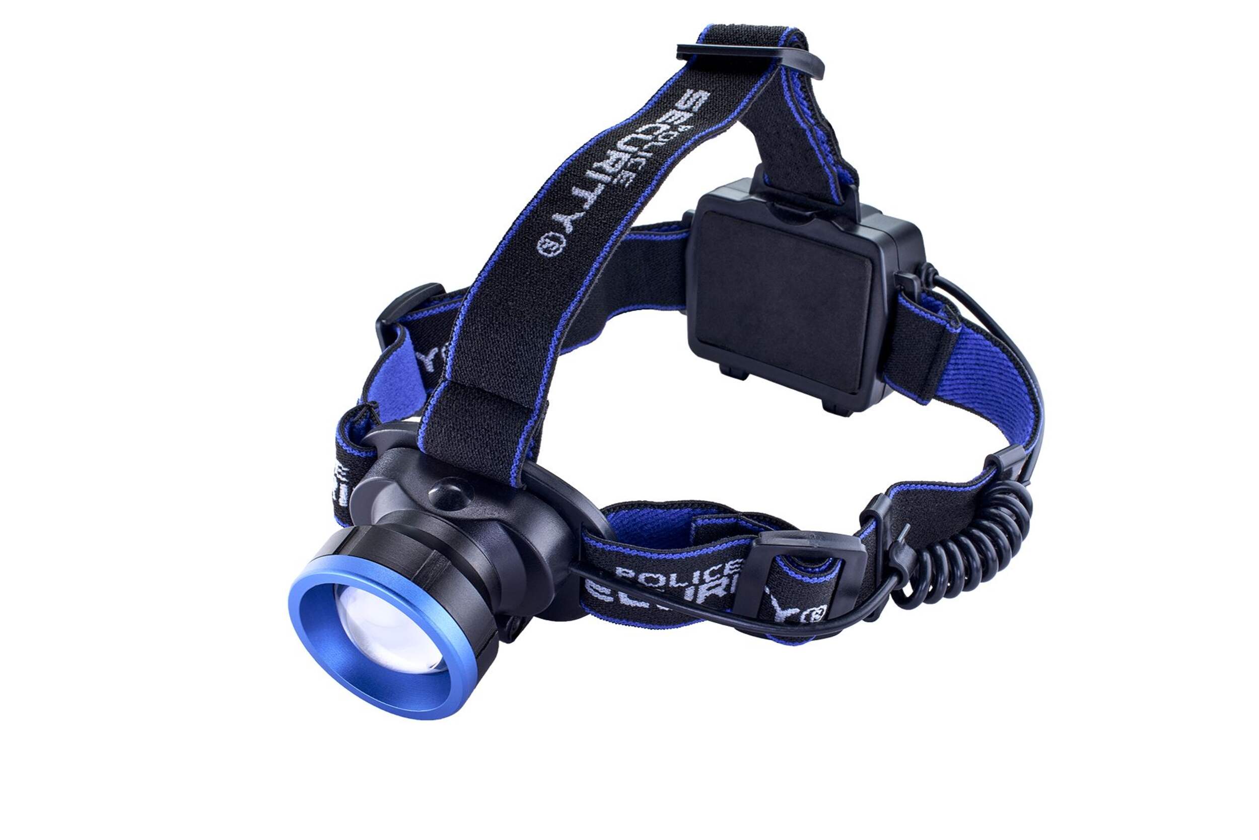 Police Security 600 Lumens Breakout Headlight/Headlamp with 4 Light Modes, Batteries Included Front_Three_Fourths_Angled_Left