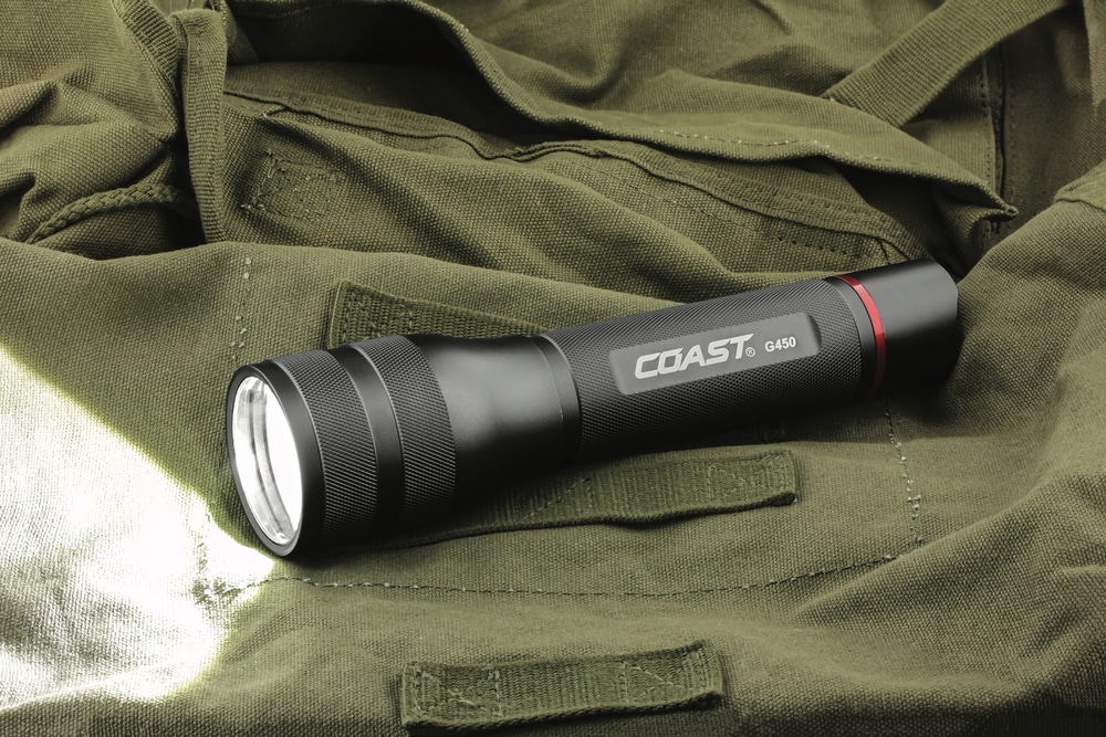 Coast G450 1400 Lumens Weatherproof Slide Focusing Handheld Flashlight