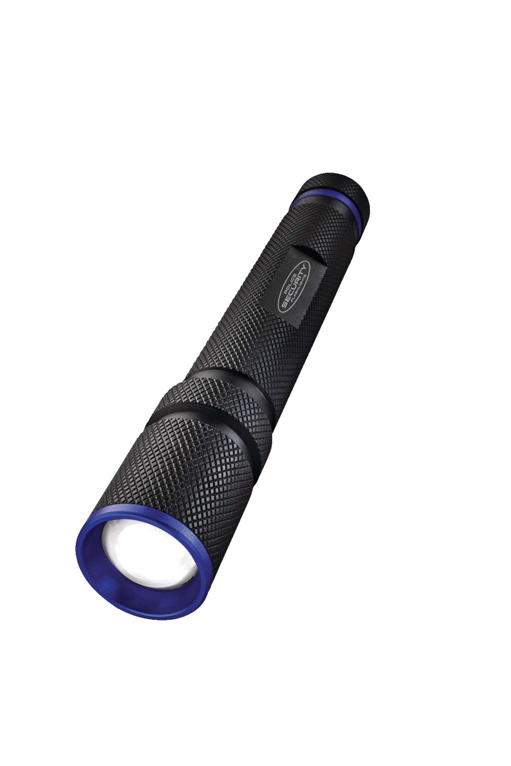 Police Security Pentacle 500 Lumen Handheld Flashlight, Batteries Included, Black Front_Angled_Left