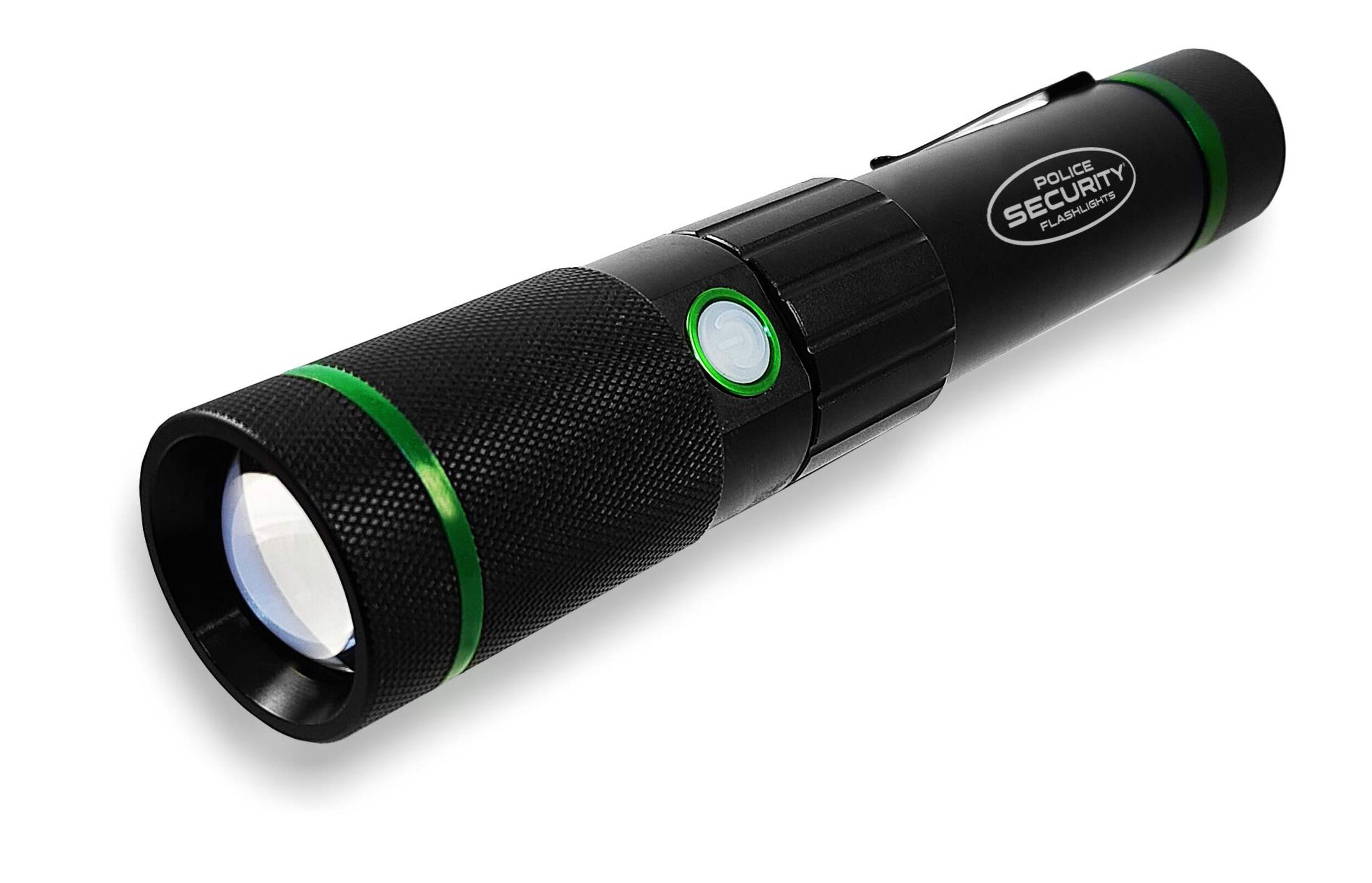 Police Security Dover-X Rechargeable 2000 Lumen Flashlight Front_Three_Fourths_Angled_Left