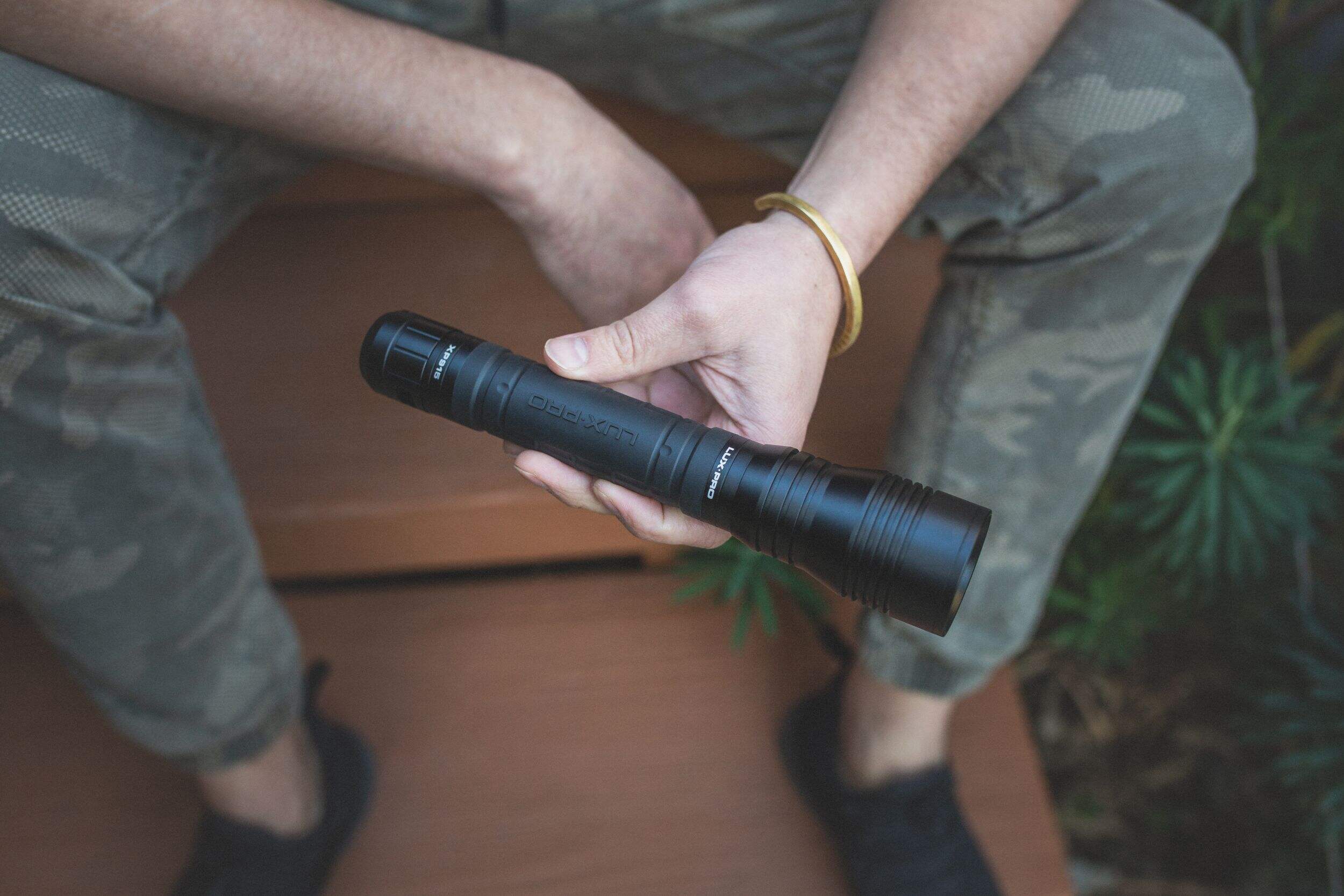 LUXPRO Pro Series 1600 Lumen Durable Rechargeable Tactical LED Flashlight with TackGrip