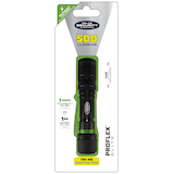 Police Security Pro-Flex™ Elite 500 Lumens Dual Power Slide Focusing Rechargeable Handheld Flashlight, Batteries Included, Black Front_Flat