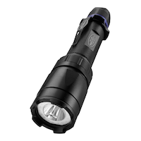 Police Security 350 Lumens Elite Trac Tact Aluminum Handheld LED Flashlight, Batteries Included, Black Front_Angled_Left