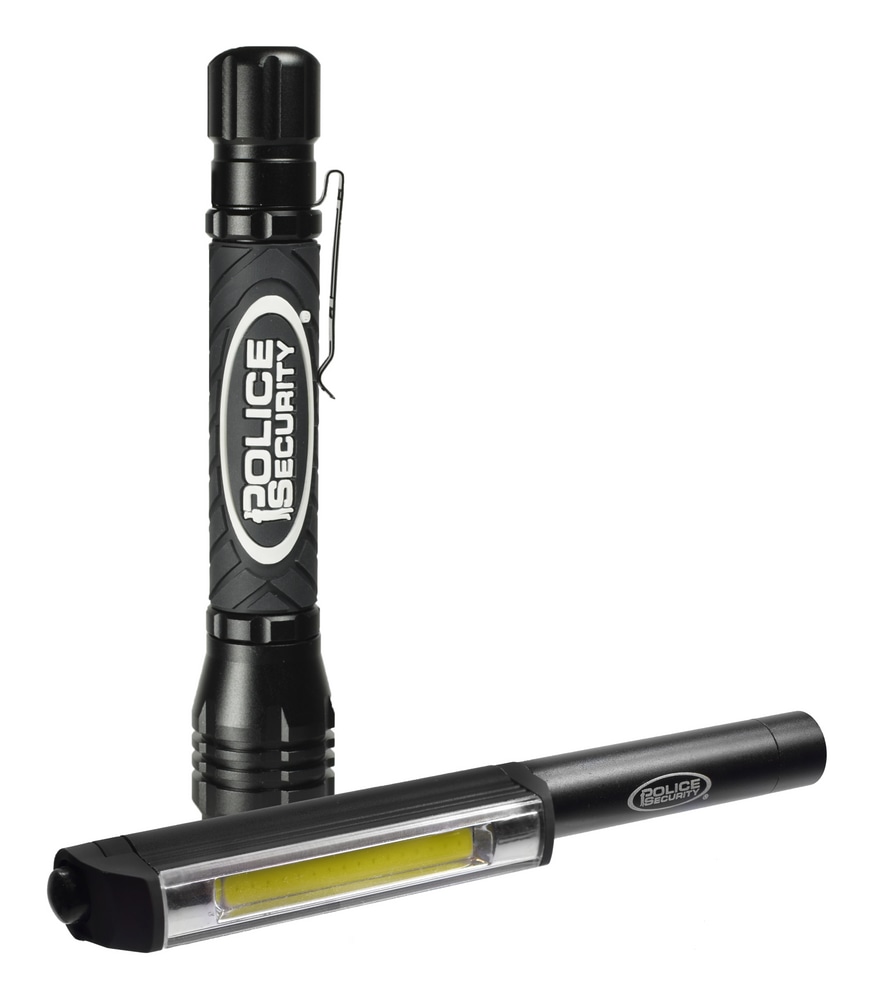 Police Security Elite 260/280 Lumens Handheld Flashlight and Pen Light, Batteries Included