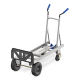 Mastercraft 2-in-1 Aluminum Hand Truck, 10-in Tires, 600-lb Front_Three_Fourths_Angled_Left
