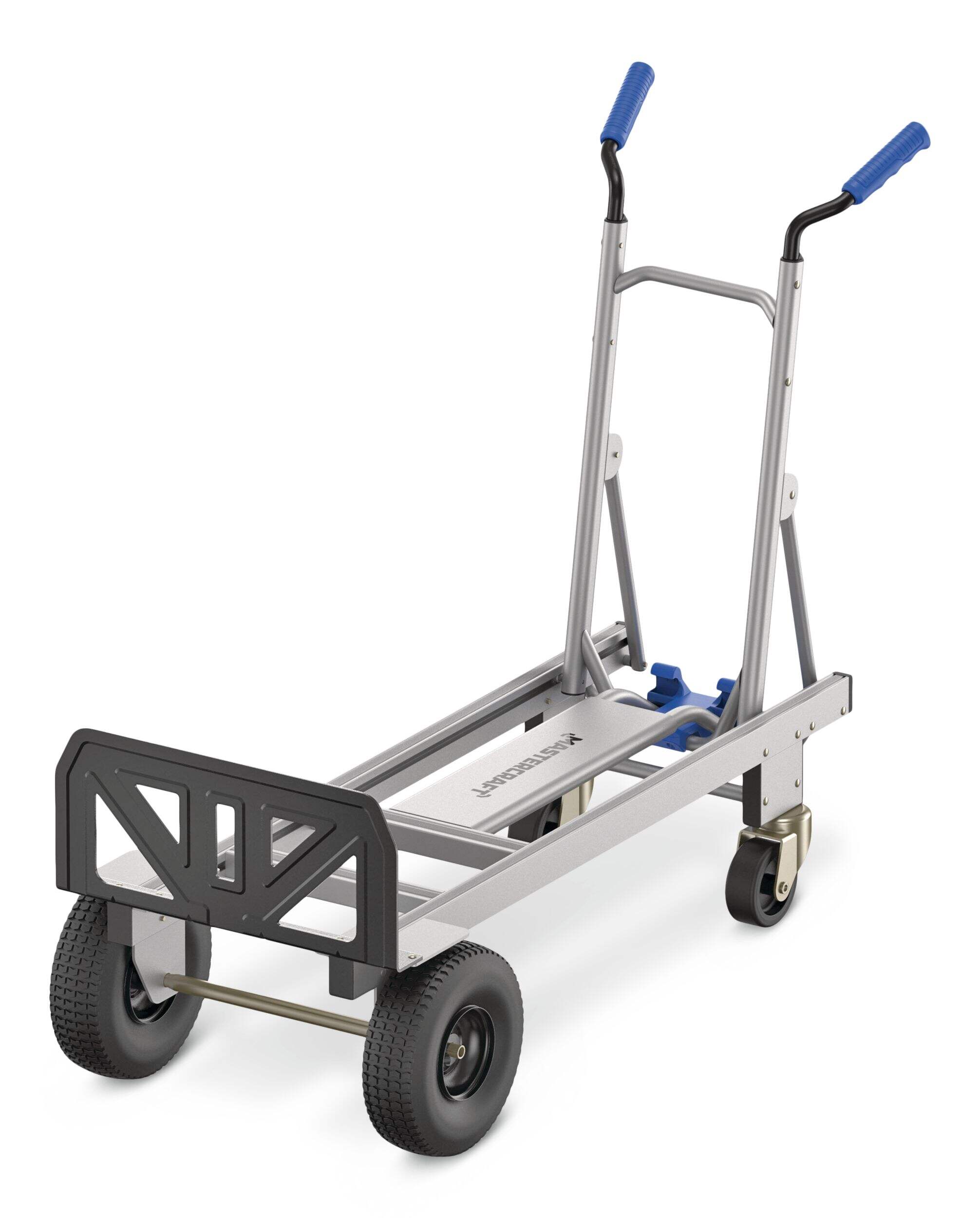 Mastercraft 2-in-1 Aluminum Hand Truck, 10-in Tires, 600-lb Front_Three_Fourths_Angled_Left