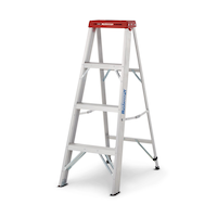 Mastercraft Grade 3 Aluminum 3 Step Ladder, 4-ft, 200-lb Front_Three_Fourths_Angled_Left