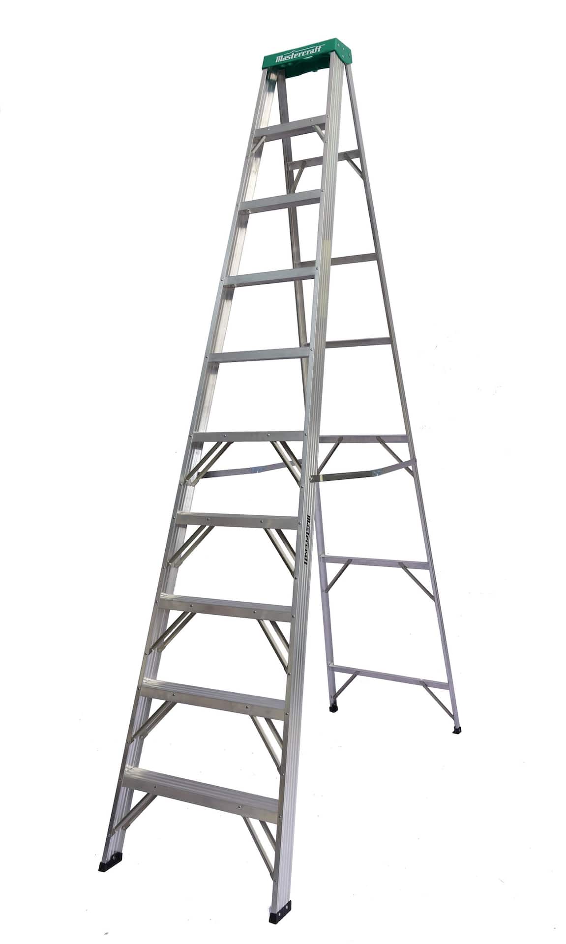 Tradesman Grade 2 Aluminum Commercial Step Ladder, 10-ft, 225-lb Mastercraft