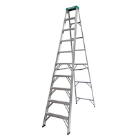 Mastercraft Tradesman Grade 2 Aluminum Commercial Step Ladder, 10-ft, 225-lb Front_Three_Fourths_Angled_Left
