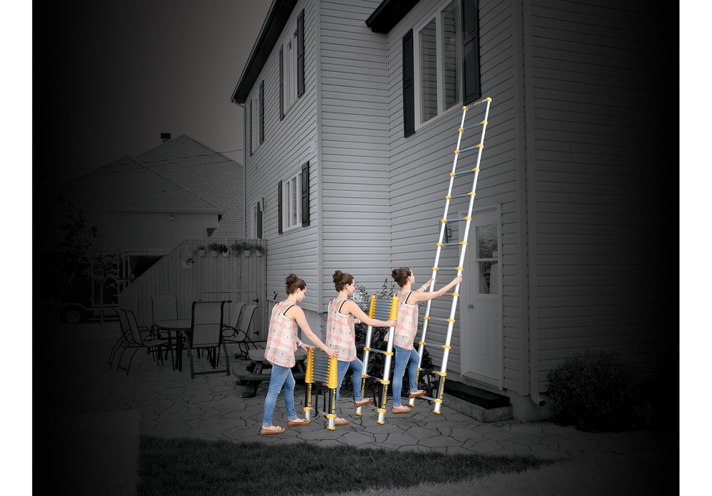 MetalTech CSA Approved Grade 1 Aluminum Telescopic Ladder, 12.5ft, 250